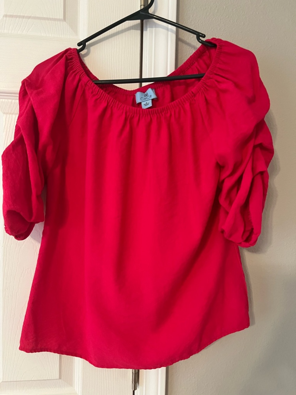 CeCe pink Off-Shoulder Puff Sleeve Top
